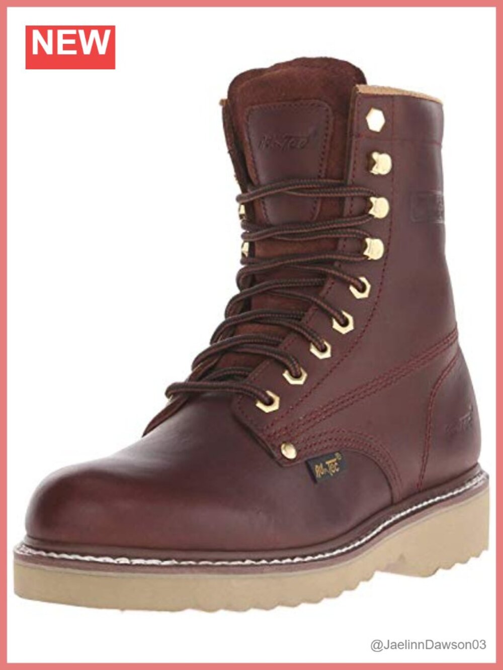 Leather Lace-Up Work Boots Slip Resistant Soft Toe Men's Comfortable